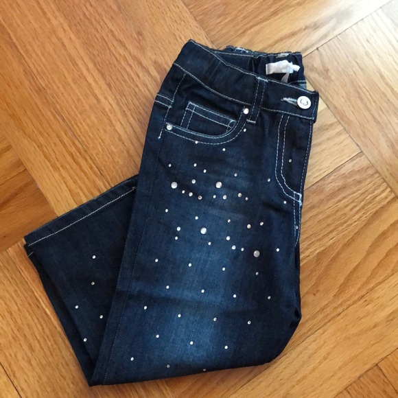 NWT, Microbe Denim Jeans with Crystals, Sz 2 (yo) - Picture 3 of 8